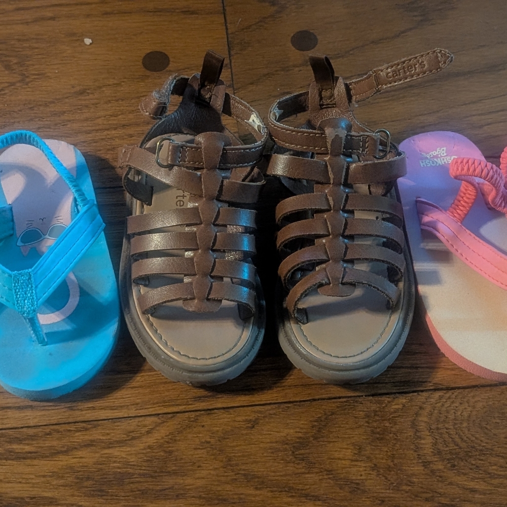 Carter's Brown Gladiator Sandals and Colorful Flip Flops for Kids